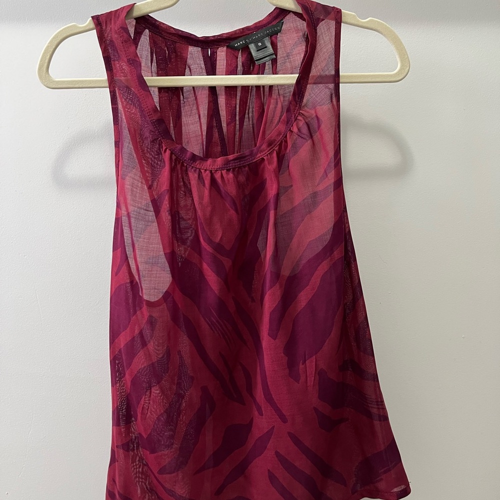 Marc by Marc Jacobs Sheer Zebra Print Sleeveless Top